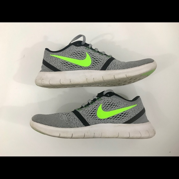 Nike Mens Gray Green Black Free RN Shoes Size 7 - Picture 7 of 8